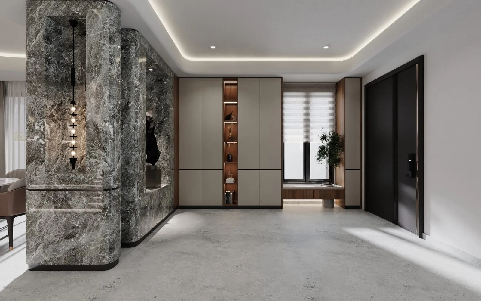 Foyer detail view — semi-d interior design Banting