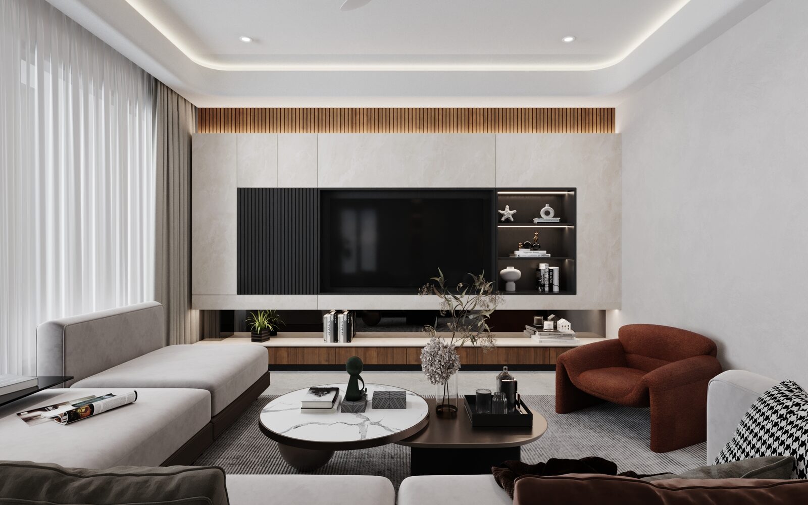 Living room — semi-detached renovation interior design Selangor