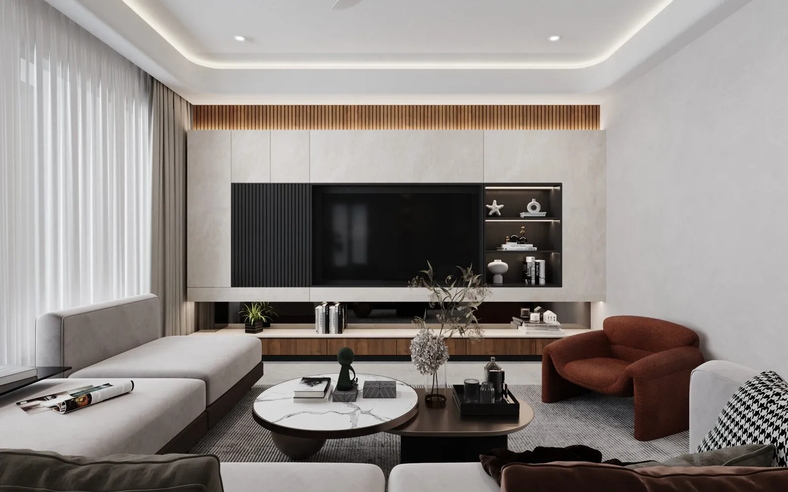 Living room — semi-detached renovation interior design Selangor