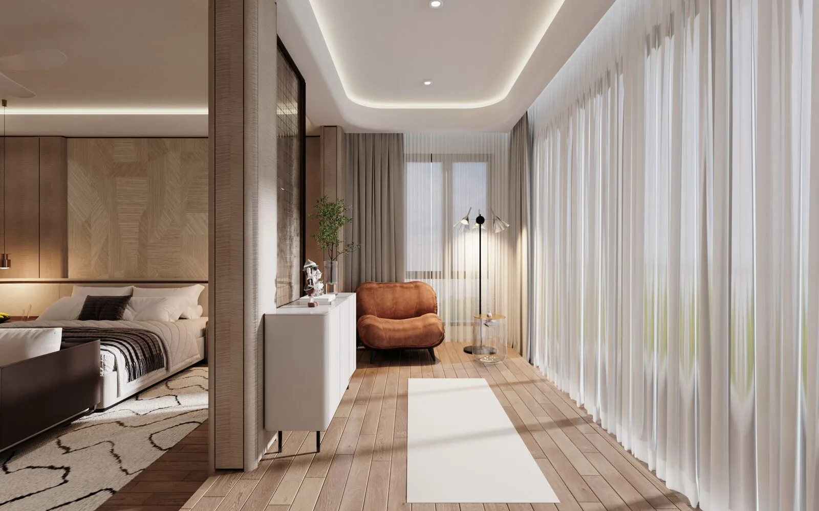Master bedroom texture detail — semi-d interior design