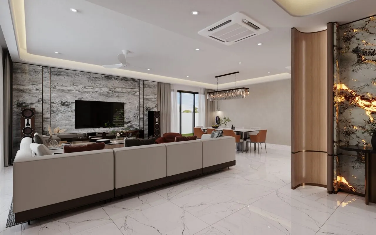 Foyer entrance new Chinese interior design — Lumière Residence Banting