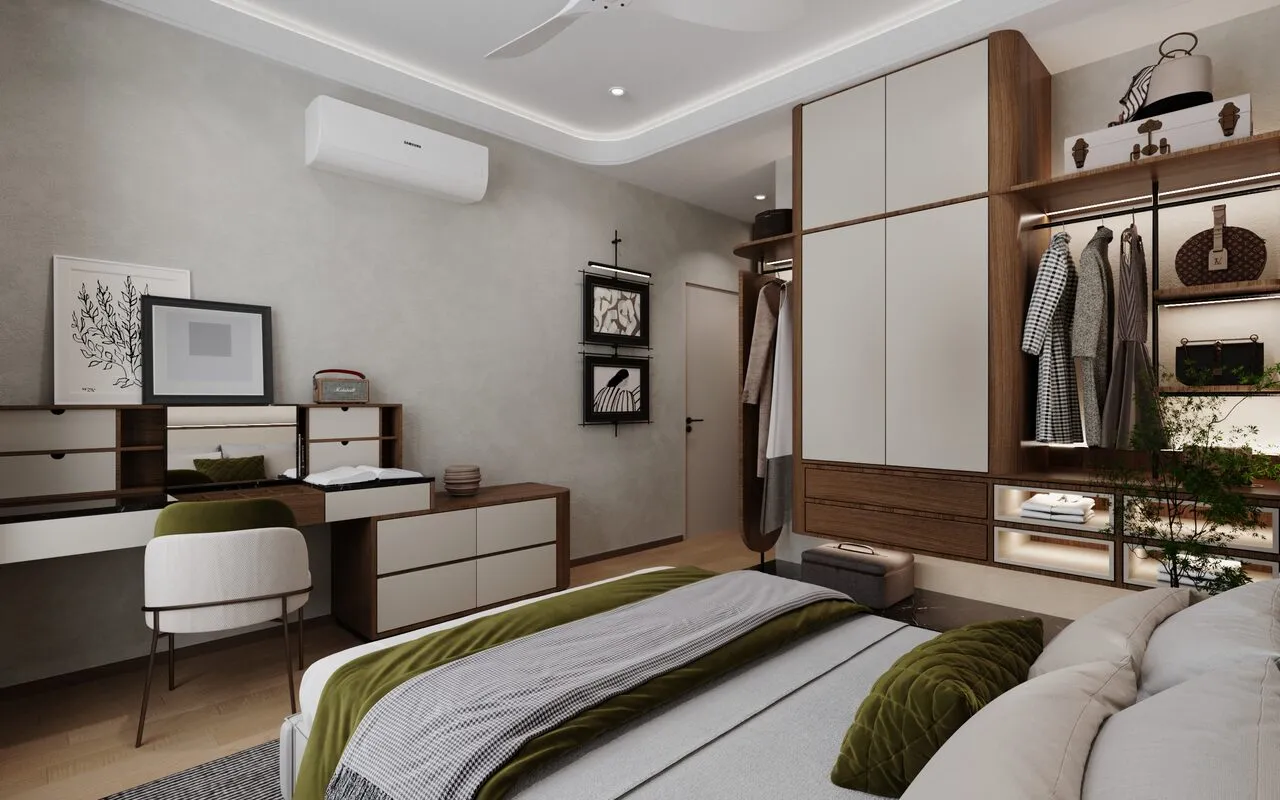 Sculptural forms bedroom interior design Malaysia